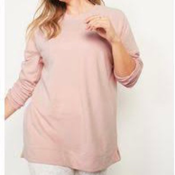 Old Navy Tops - NWT Old Navy Longline Crew Sweatshirt - Dusty Pink - Women’s Size XXL Tall